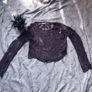 Laced Long Sleeve Crop-Top